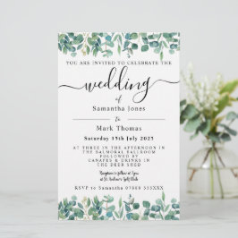 Eucalyptus Greenery White Weddin Briefpapier