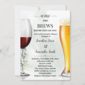 Eucalyptus Greenery Wijn en Brouwen Koppels Douche Kaart (Voorkant)