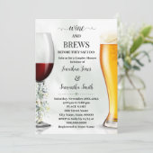 Eucalyptus Greenery Wijn en Brouwen Koppels Douche Kaart (Staand voorkant)