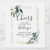 Eucalyptus Greenery Wine Label Wijn Etiket (Enkel label)