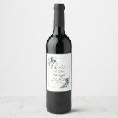 Eucalyptus Greenery Wine Label Wijn Etiket (Voorkant)