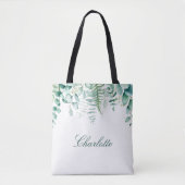 Eucalyptus greenery woodland fern name tote bag (Voorkant)