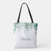 Eucalyptus greenery woodland fern name tote bag (Achterkant)