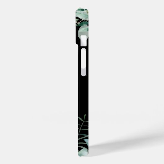Eucalyptus greenery woodland ferns monogram zwart Case-Mate iPhone case (Achterkant / Links)