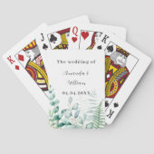 Eucalyptus greenery woodland ferns names bruiloft pokerkaarten (Achterkant)