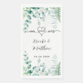 Eucalyptus greenery woodland ferns names bruiloft servet (Voorkant)