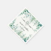 Eucalyptus greenery woodland ferns names bruiloft servet (Hoek)