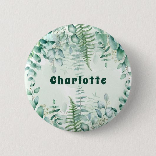 Eucalyptus greenery woodland ronde button 5,7 cm (Voorkant)