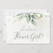 Eucalyptus Greenery wordt mijn Bloemenmeisje Kaart (Voorkant)