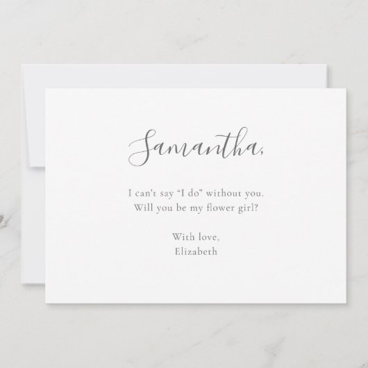 Eucalyptus Greenery wordt mijn Bloemenmeisje Kaart (Achterkant)