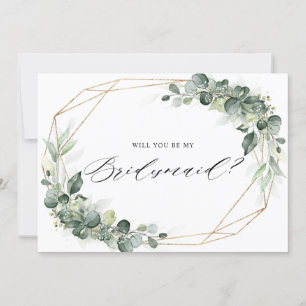 Eucalyptus Greenery Wordt mijn Bridesmaid Kaart