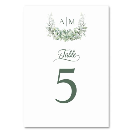 Eucalyptus Greenery Wreath Monogram Weddenschap Kaart (Voorkant)