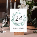 Eucalyptus Greenery Wreath Waterverf Wedding Kaart<br><div class="desc">Een elegante trouwtafel met een waterverf met eucalyptus.</div>