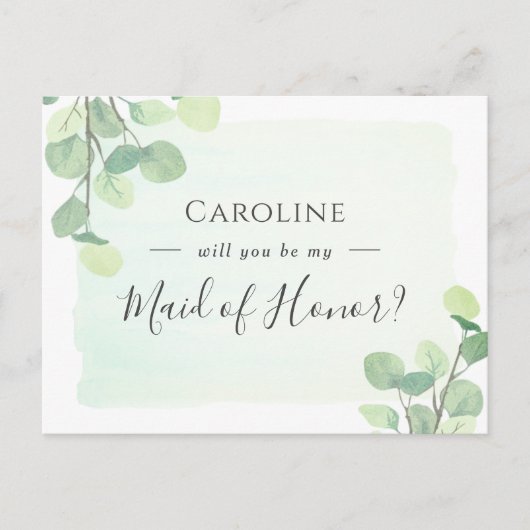 Eucalyptus Greenery zal je mijn eerbetoon zijn Uitnodiging Briefkaart (Voorkant)