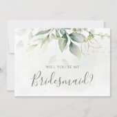 Eucalyptus Greenery zal mijn Bridesmaid zijn Kaart (Voorkant)