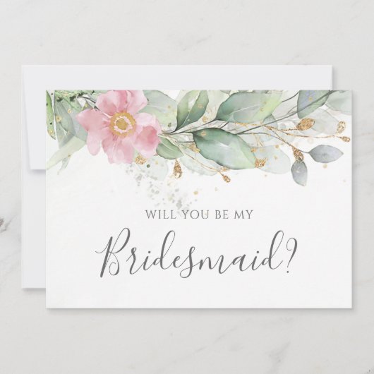 Eucalyptus Greenery zal mijn Bridesmaid zijn Kaart (Voorkant)