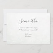 Eucalyptus Greenery zal mijn Bridesmaid zijn Kaart (Achterkant)