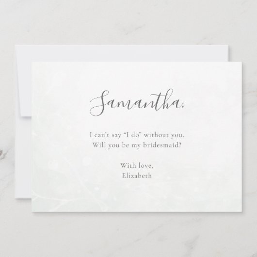 Eucalyptus Greenery zal mijn Bridesmaid zijn Kaart (Achterkant)