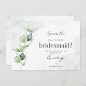 Eucalyptus Greenery zal mijn Bridesmaïde Kaart zij (Voorkant / Achterkant)