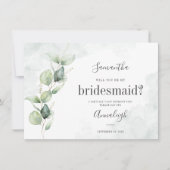 Eucalyptus Greenery zal mijn Bridesmaïde Kaart zij (Voorkant)
