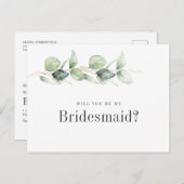 Eucalyptus Greenery zal mijn Bridesmaïde Kaart zij (Voorkant / Achterkant)