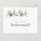 Eucalyptus Greenery zal mijn Bridesmaïde Kaart zij (Voorkant)