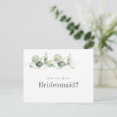 Eucalyptus Greenery zal mijn Bridesmaïde Kaart zij (Staand voorkant)