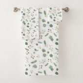 Eucalyptus Greenery Zilveren Dollar Gum Bloesems Bad Handdoek (Insitu)