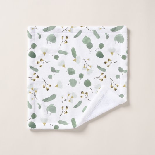 Eucalyptus Greenery Zilveren Dollar Gum Bloesems Bad Handdoek (Wasdoekje)