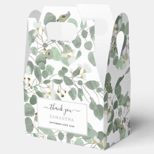 Eucalyptus Greenery Zilveren Dollar Gum Bloesems Bedankdoosjes (Geopend)