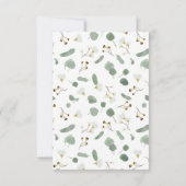 Eucalyptus Greenery Zilveren Dollar Gum Bloesems Bedankkaart (Achterkant)