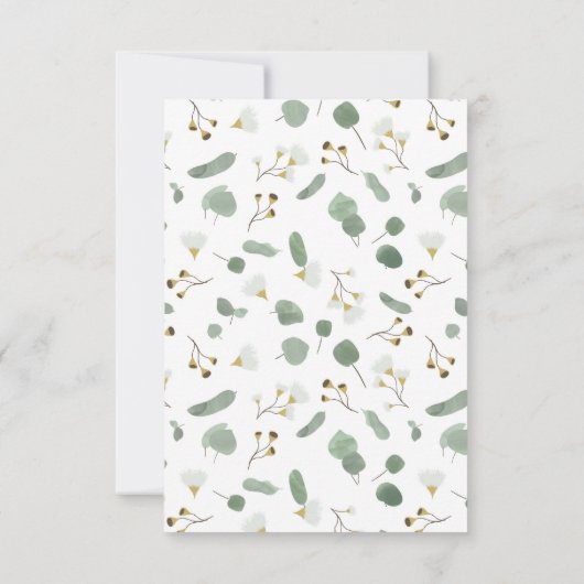 Eucalyptus Greenery Zilveren Dollar Gum Bloesems Bedankkaart (Achterkant)