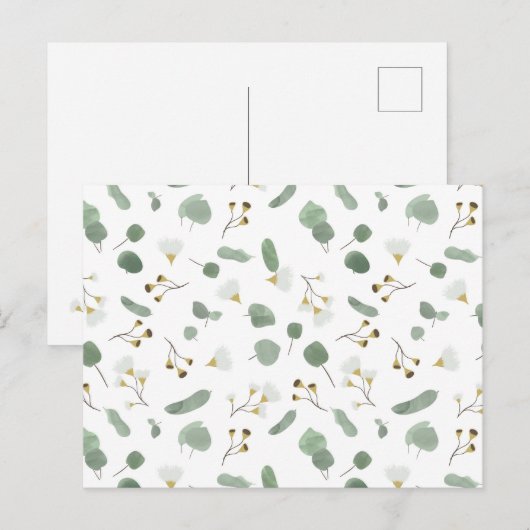 Eucalyptus Greenery Zilveren Dollar Gum Bloesems Briefkaart (Voorkant / Achterkant)