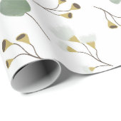 Eucalyptus Greenery Zilveren Dollar Gum Bloesems Cadeaupapier (Rol Hoek)