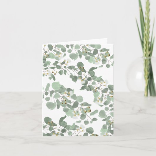 Eucalyptus Greenery Zilveren Dollar Gum Bloesems Kaart (Voorkant)