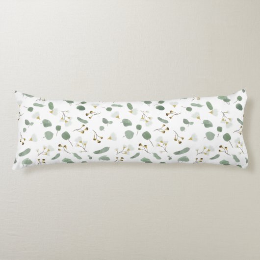 Eucalyptus Greenery Zilveren Dollar Gum Bloesems Lichaamskussen (Voorkant)