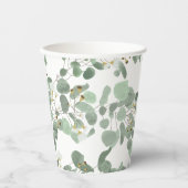 Eucalyptus Greenery Zilveren Dollar Gum Bloesems Papieren Bekers (Voorkant)