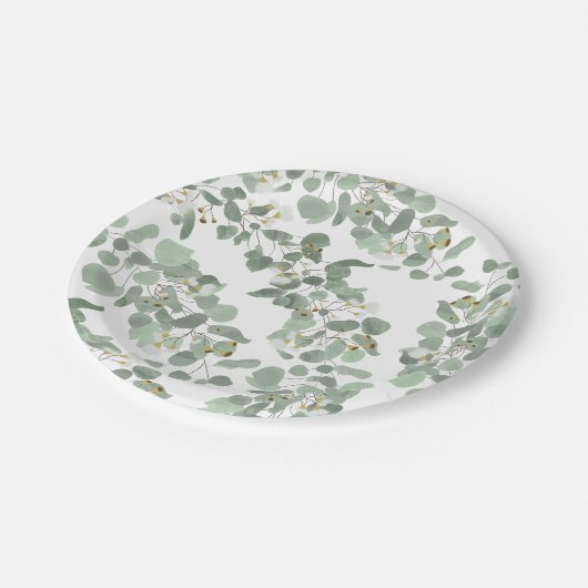 Eucalyptus Greenery Zilveren Dollar Gum Bloesems Papieren Bordje (Gekanteld)