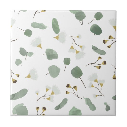 Eucalyptus Greenery Zilveren Dollar Gum Bloesems Tegeltje (Voorkant)