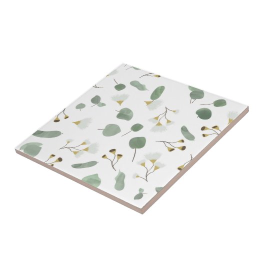 Eucalyptus Greenery Zilveren Dollar Gum Bloesems Tegeltje (Zijkant)