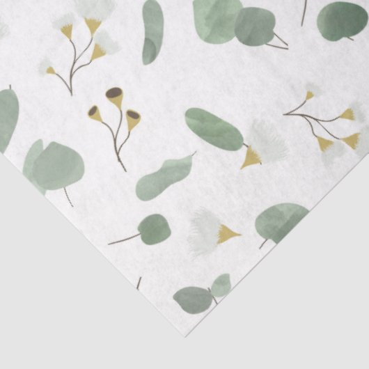 Eucalyptus Greenery Zilveren Dollar Gum Bloesems Tissuepapier (Detail)