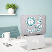 Eucalyptus greens Pack van Sticker (Laptop op bureau)