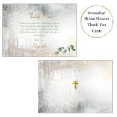 Eucalyptus Grijs Goud Textuur Bruiloft Feest Bedankkaart