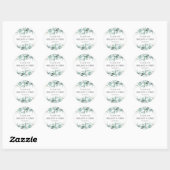 Eucalyptus groen aangepaste boho rustieke bruiloft ronde sticker (Vel)