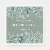 Eucalyptus groen aangepaste boho rustieke bruiloft servet (Voorkant)