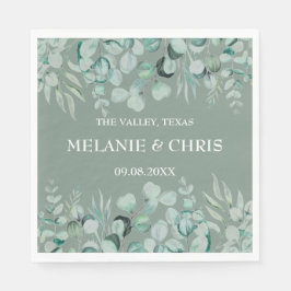 Eucalyptus groen aangepaste boho rustieke bruiloft servet