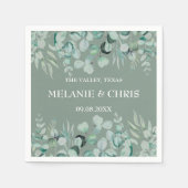 Eucalyptus groen aangepaste boho rustieke bruiloft servet (Voorkant)