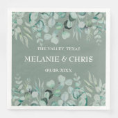 Eucalyptus groen aangepaste boho rustieke bruiloft servet (Voorkant)