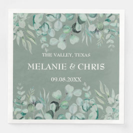 Eucalyptus groen aangepaste boho rustieke bruiloft servet