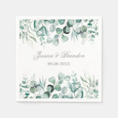 Eucalyptus groen aangepaste boho rustieke bruiloft servet (Voorkant)